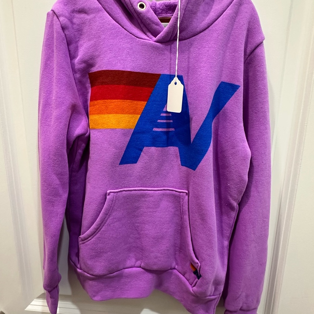 Purple Hoodie with Multicolor Logo
